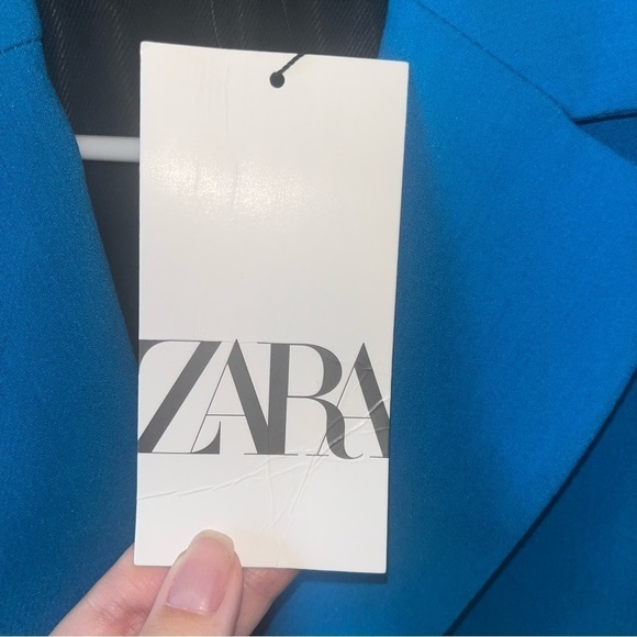 Zara Blue Front Button Blazer Size XS New With Tags - Picture 4 of 11